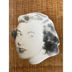 Vintage 1950s Black and White Portrait Cutout Woman Mid Century Photo Ephemera